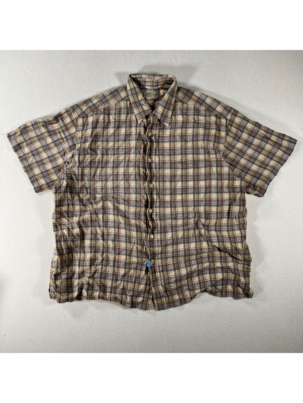 Vintage St.Johns Bay checkered button up short sleeve shirt